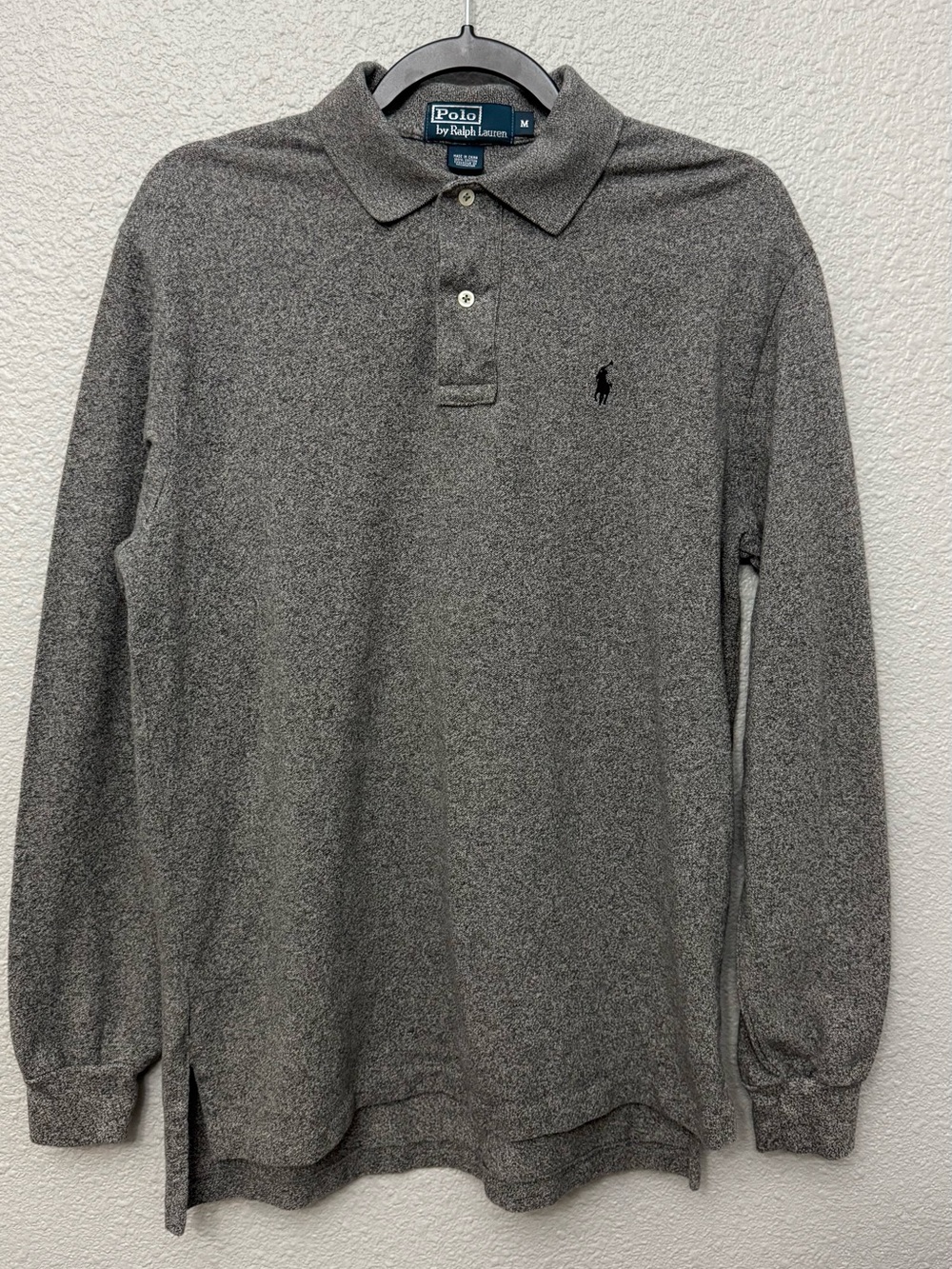 Polo Ralph Lauren | Long Sleeve Polo Shirt | Heather Grey | Size Medium